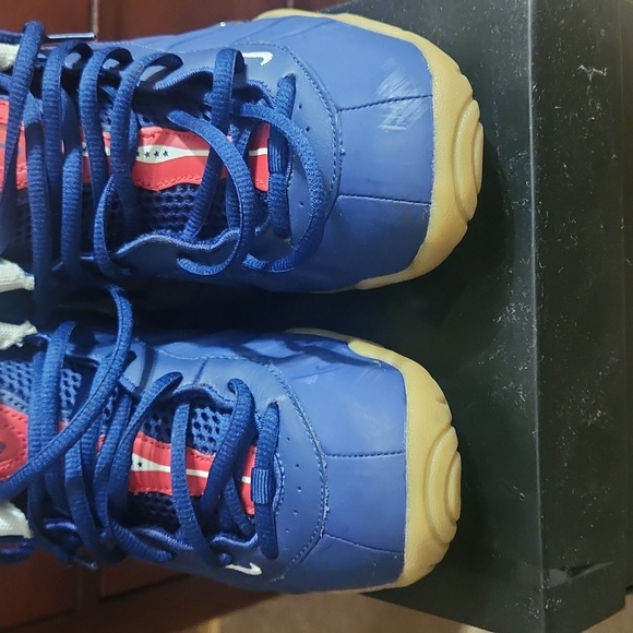 Worn 4y Blue Nike Little Posite - Picture 2 of 3